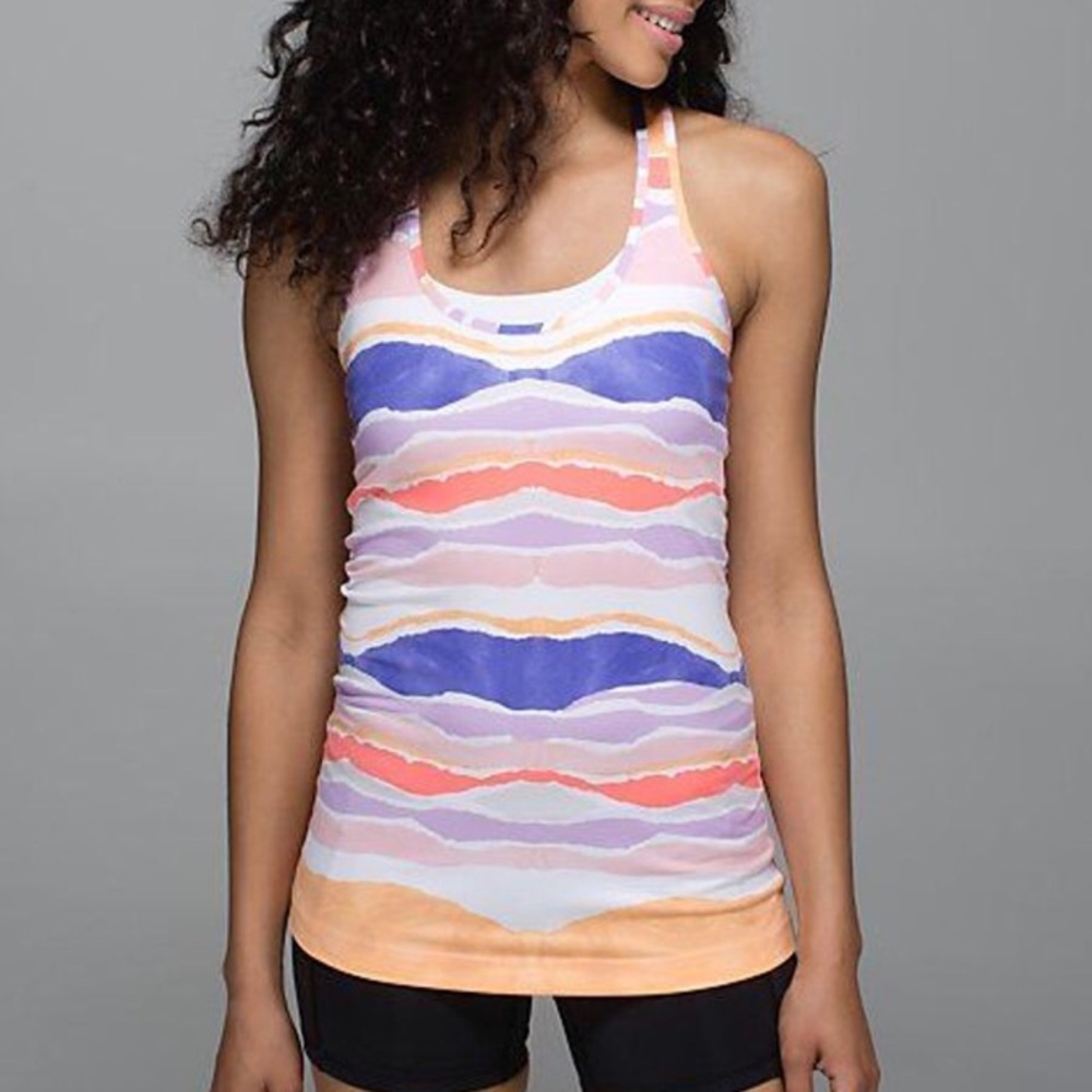 Lululemon Cool Racer Back Beacher Stripe Size 6